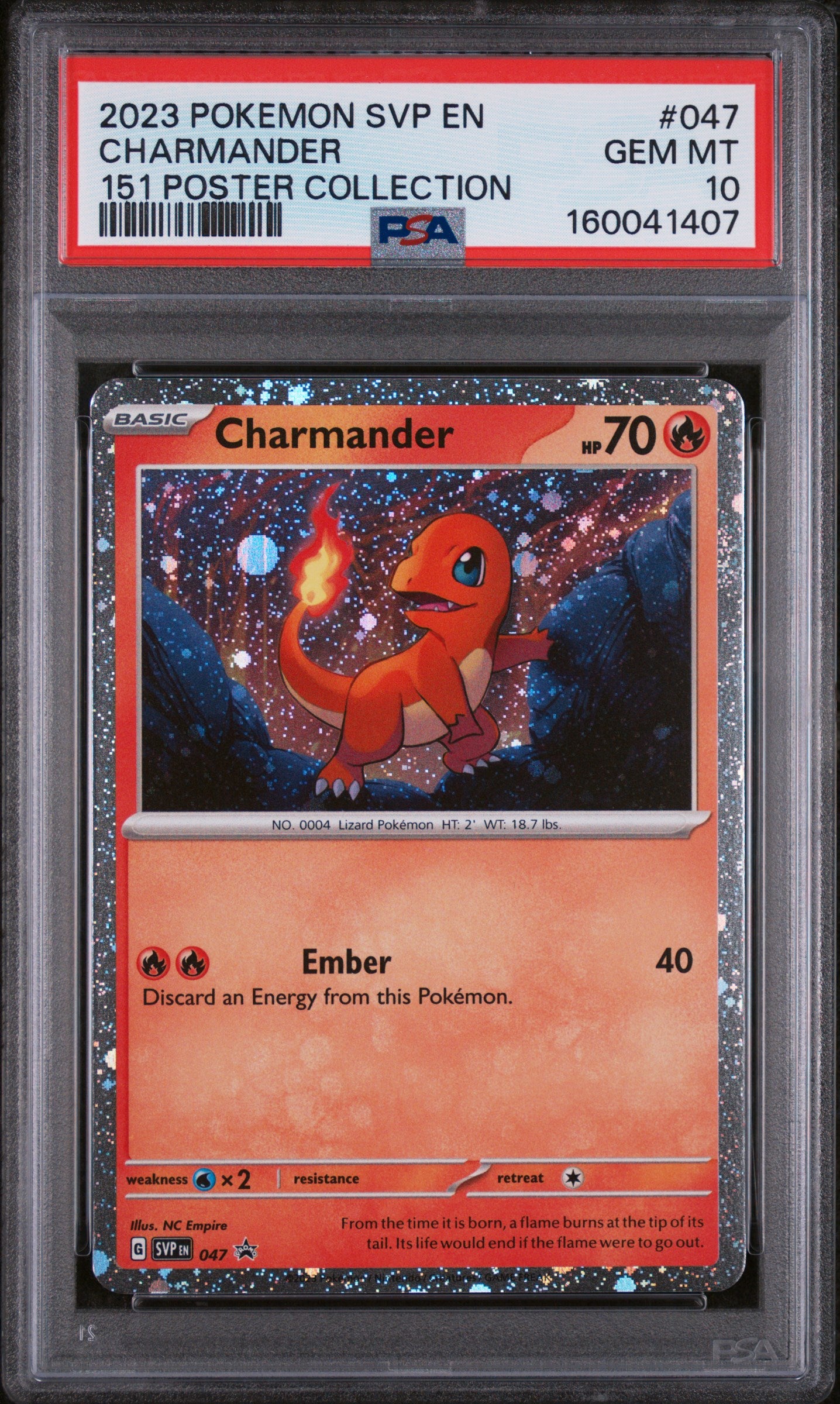 2023 POKEMON SVP EN-SV BLACK STAR PROMO #047 CHARMANDER 151 POSTER COLLECTION PSA 10
