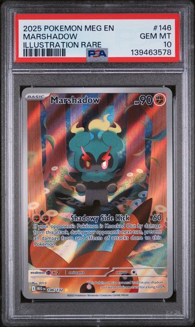 2025 POKEMON MEG EN-MEGA EVOLUTION #146 MARSHADOW ILLUSTRATION RARE PSA 10