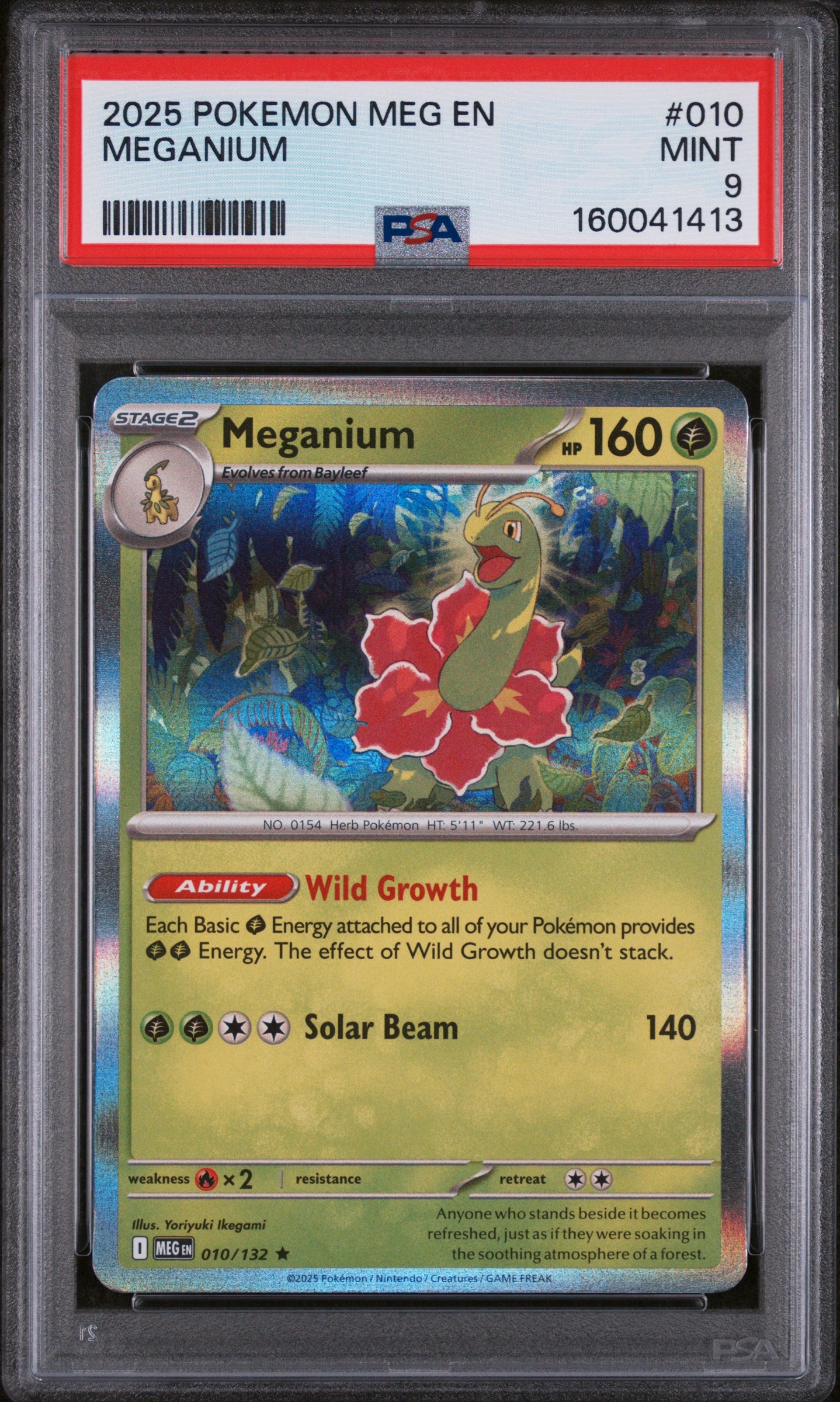 2025 POKEMON MEG EN-MEGA EVOLUTION #010 MEGANIUM PSA 9