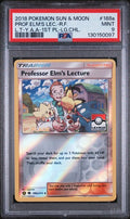 PSA 9 : 2018 POKEMON SUN & MOON LOST THUNDER #188a PROF.ELM'S LEC.-R.F. L.T-Y.A.A-1ST PL-LG.CHL.