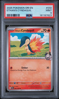 2025 POKEMON DRI EN-DESTINED RIVALS #032 ETHAN'S CYNDAQUIL PSA 9