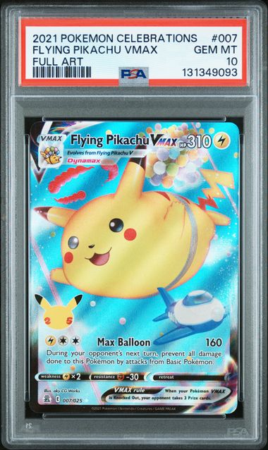 2021 POKEMON CELEBRATIONS #007 FLYING PIKACHU VMAX FULL ART PSA 10