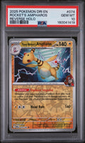 2025 POKEMON DRI EN-DESTINED RIVALS #074 ROCKET'S AMPHAROS REVERSE HOLO PSA 10
