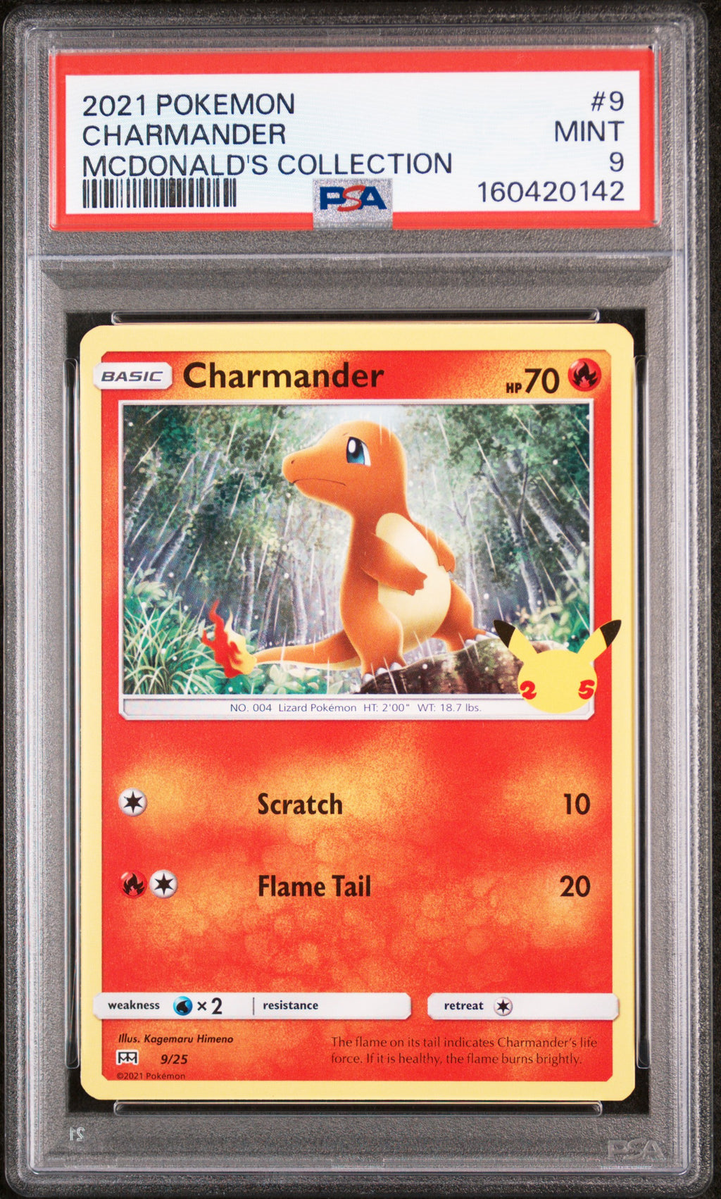 2021 POKEMON MCDONALD'S COLLECTION #9 CHARMANDER MCDONALD'S COLLECTION PSA 9
