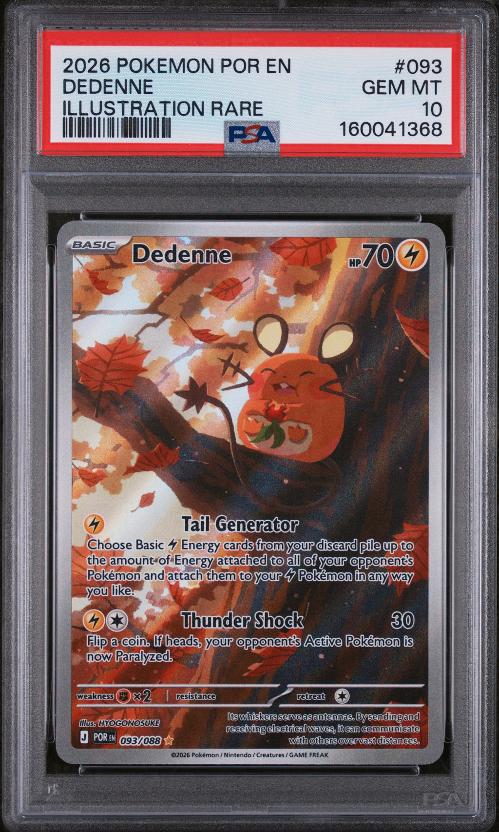2026 POKEMON POR EN-PERFECT ORDER #093 DEDENNE ILLUSTRATION RARE PSA 10