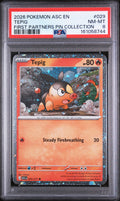 2026 POKEMON ASC EN-ASCENDED HEROES #029 TEPIG FIRST PARTNERS PIN COLLECTION PSA 8 SWIRL