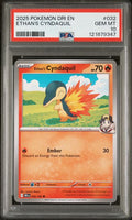 2025 POKEMON DRI EN-DESTINED RIVALS #032 ETHAN'S CYNDAQUIL PSA 10
