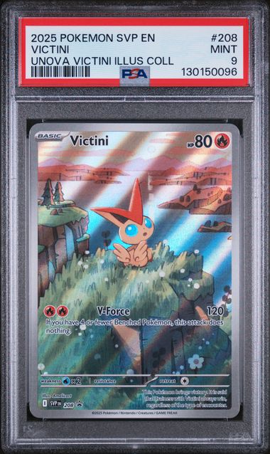 2025 POKEMON SVP EN-SV BLACK STAR PROMO #208 VICTINI UNOVA VICTINI ILLUS COLL PSA 9