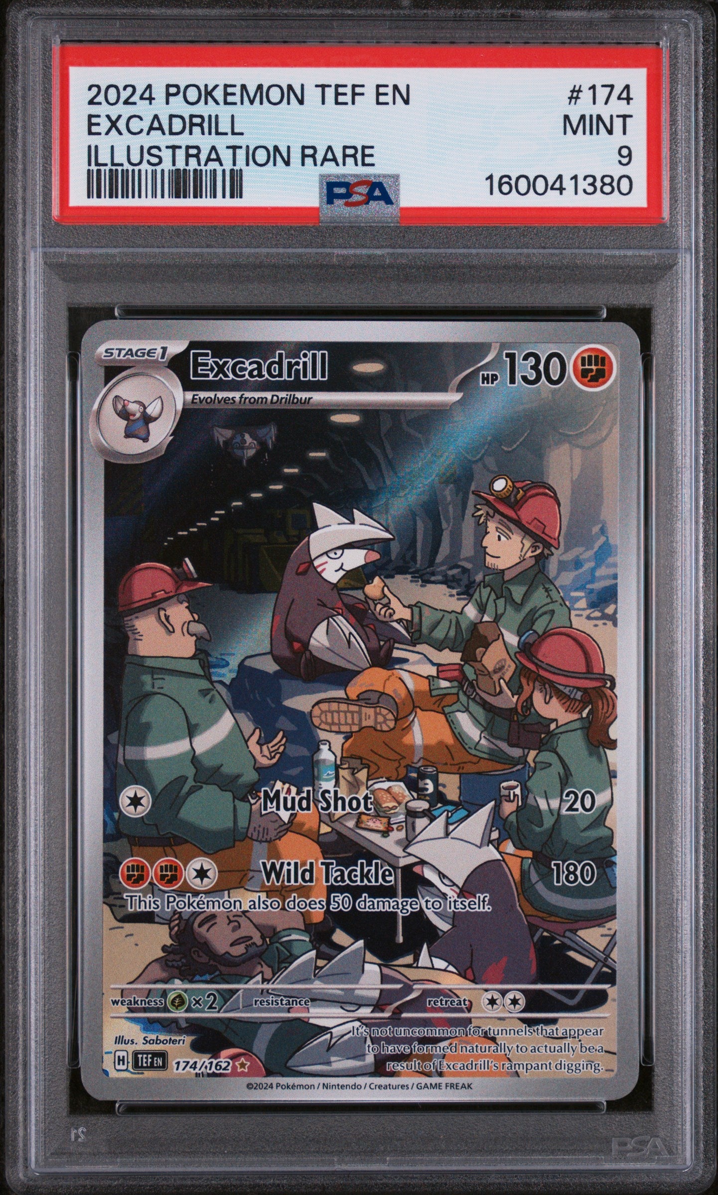 2024 POKEMON TEF EN-TEMPORAL FORCES #174 EXCADRILL ILLUSTRATION RARE PSA 9