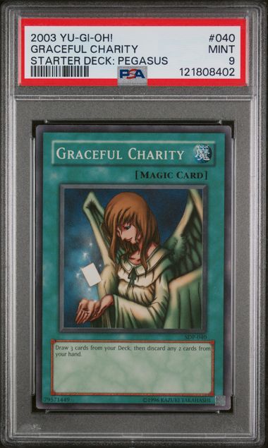 2003 YU-GI-OH! STARTER DECK: PEGASUS #040 GRACEFUL CHARITY PSA 9