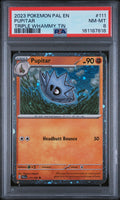 2023 POKEMON PAL EN-PALDEA EVOLVED #111 PUPITAR TRIPLE WHAMMY TIN PSA 8