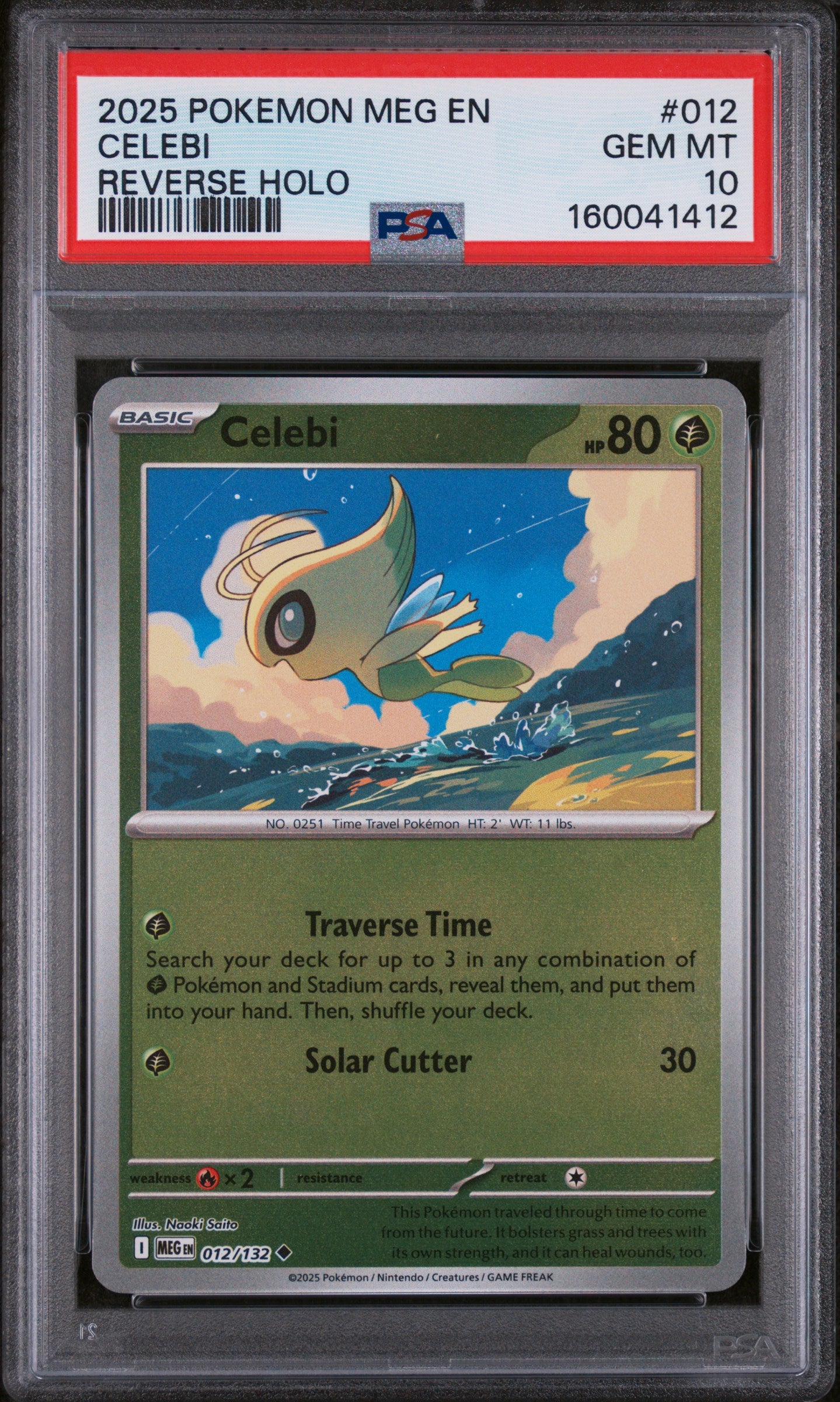 2025 POKEMON MEG EN-MEGA EVOLUTION #012 CELEBI REVERSE HOLO PSA 10