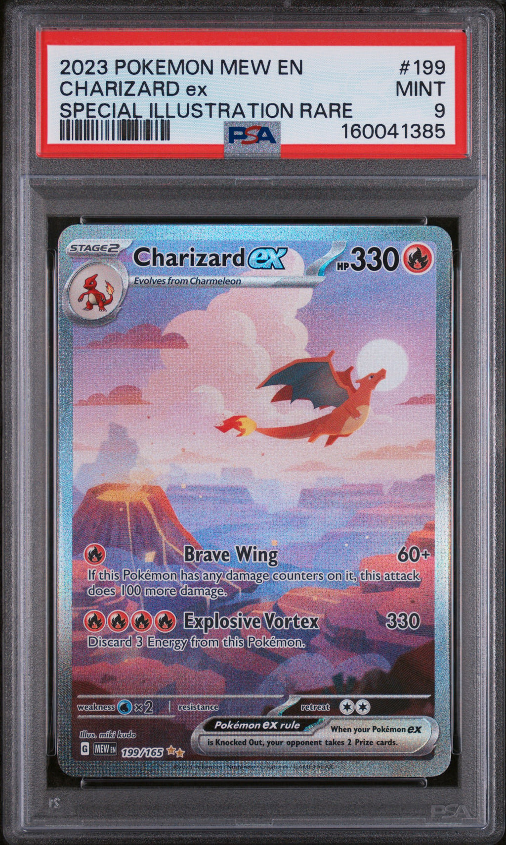 2023 POKEMON MEW EN-151 #199 CHARIZARD ex SPECIAL ILLUSTRATION RARE PSA 9